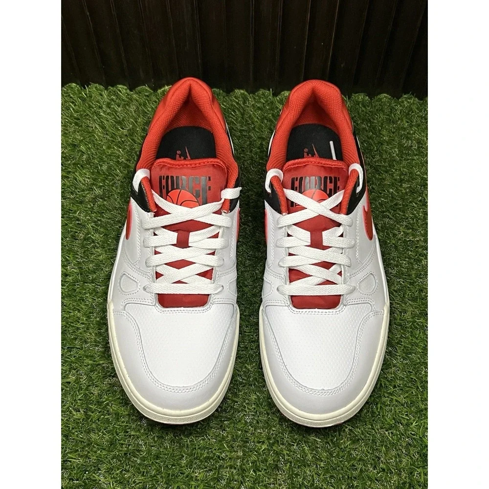Size 9.5 - Nike Full Force Low Men's Shoes White/Red/Black FB1362-102